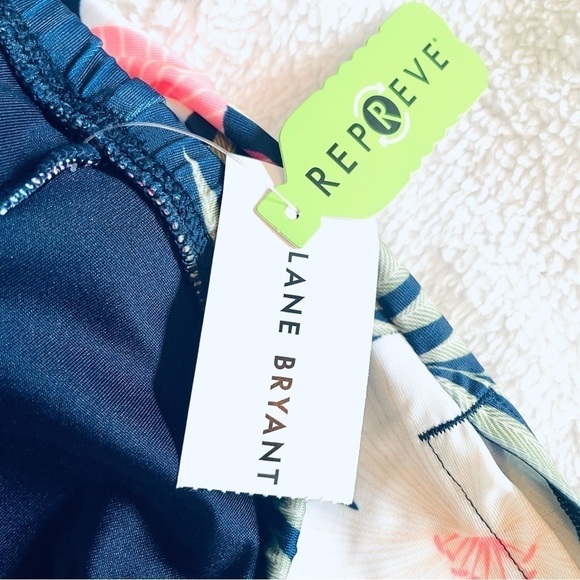 NWT Lane Bryant Women’s Size 10 Navy Tropical Swim Skirt Bottoms 🌺🌊 - Picture 6 of 7